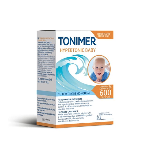 Tonimer Lab Hypertonic Monodosis – 18 ampollas de agua de mar
