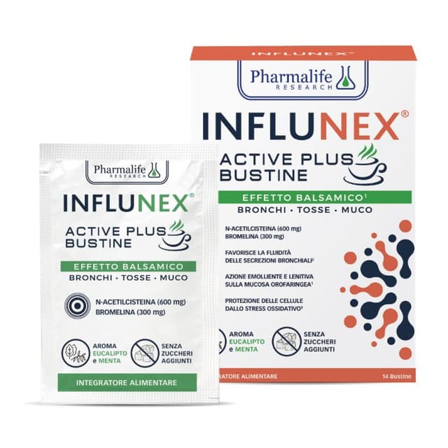 N-Acetilcisteína + Vitamina C – 14 sobres | Pharmalife Research Influnex Active Plus Bálsa