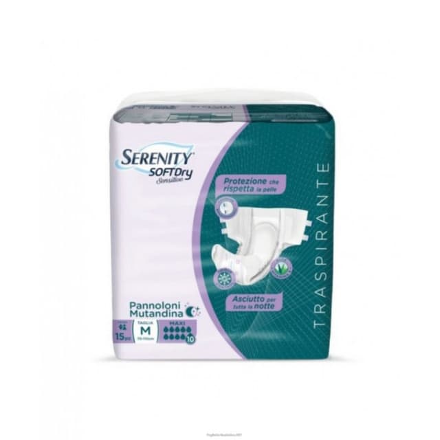 Serenity Slip Absorbente Soft Dry Sensitive Maxi Medium – 15 unidades