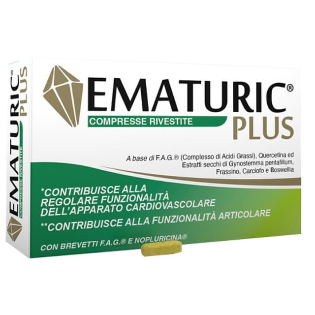 Ematuric Plus – 30 comprimidos recubiertos de complemento alimenticio