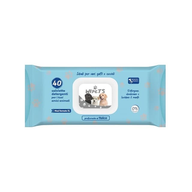 Toallitas Pets con aroma a talco – 40 toallitas para perros y gatos